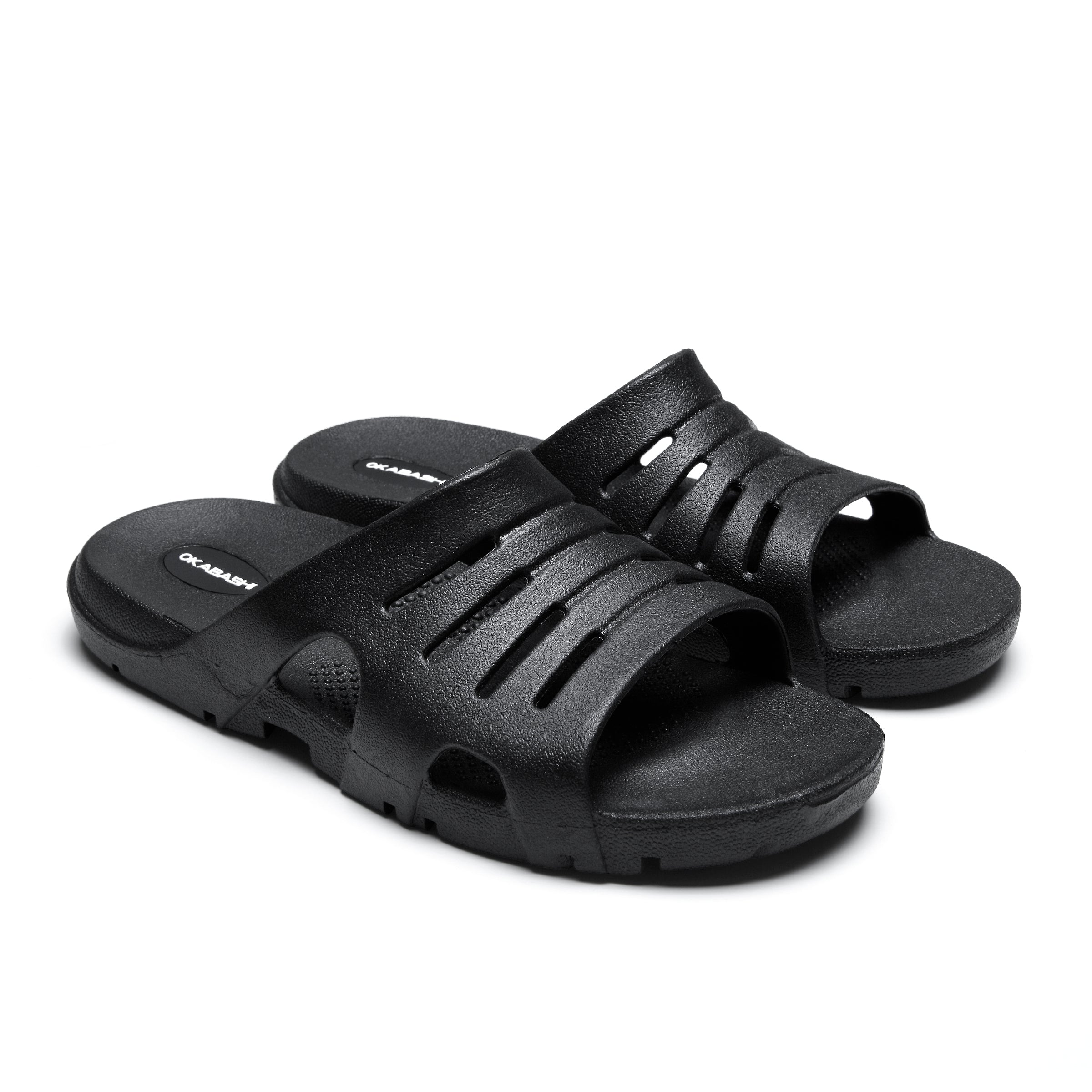 Arch Support Okabashi Eurosport Men's Slides Sandals Black