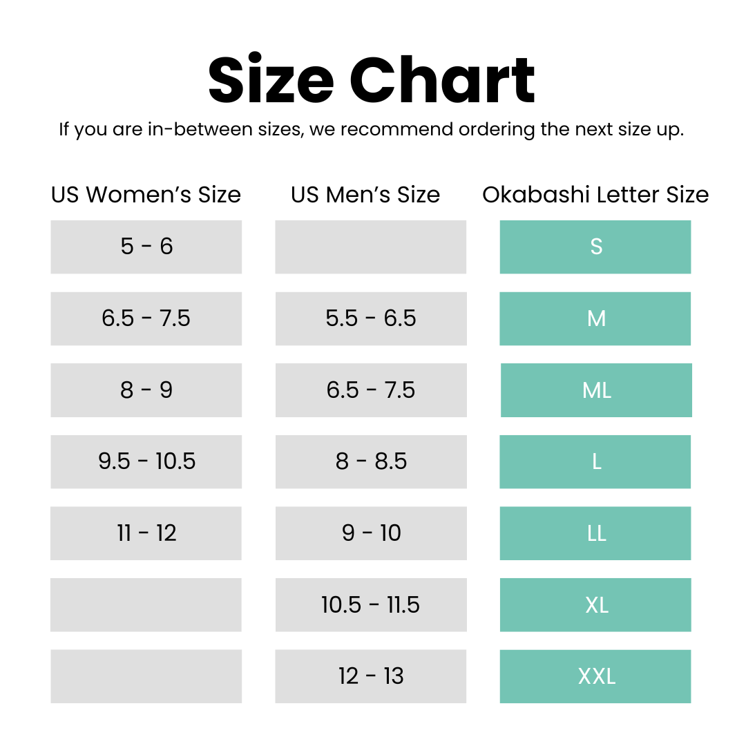 Okabashi Size Chart